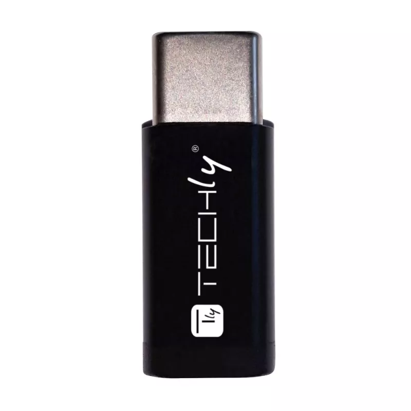 Techly IADAP USBC-MBKT Adaptador de cable cambiador de género Micro-USB negro