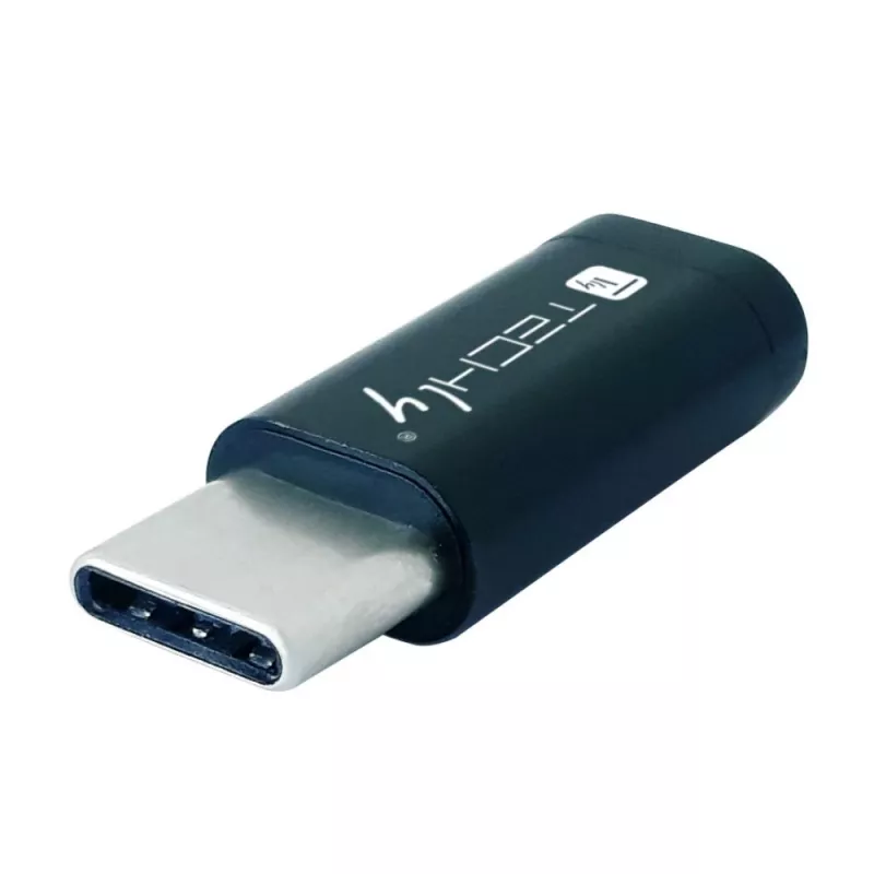 Techly IADAP USBC-MBKT Adaptador de cable cambiador de género Micro-USB negro