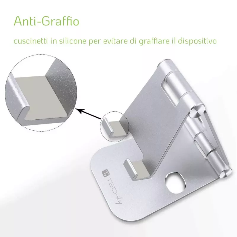 Techly I-SMART-STAND6 Soporte pasivo para teléfono móvil/smartphone plateado