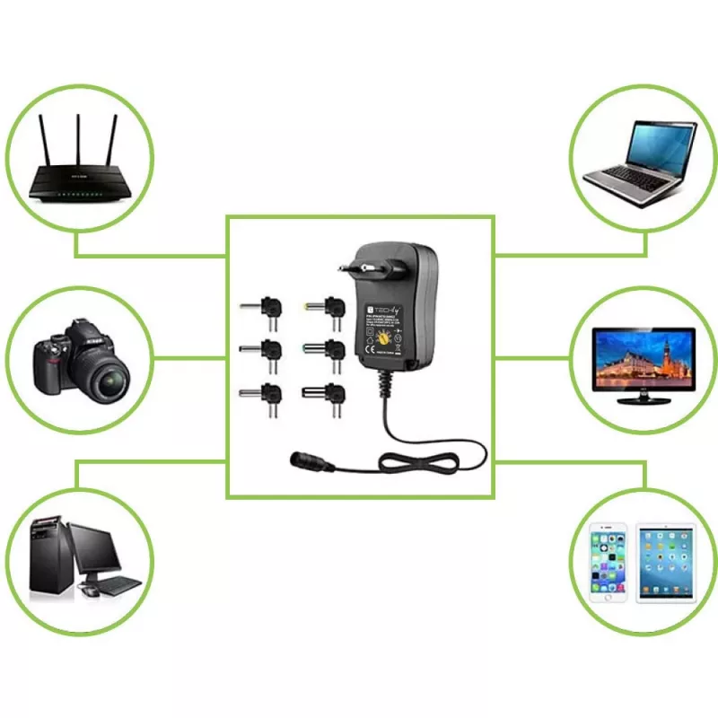 Techly IPW-NTS1000G2 Fuente de alimentación/inversor para interior 12 W negro