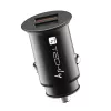 Techly mini cargador de coche 2 puertos USB-A Quick Charge 3.0 36W en negro metal