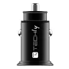 Techly mini cargador de coche 2 puertos USB-A Quick Charge 3.0 36W en negro metal