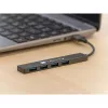 Techly IUSB32-HUB4A-4U3SL Docking station/replicador de puertos para portátil con cable USB 3.2 Gen 1 (3.1 Gen 1) Type-A gris