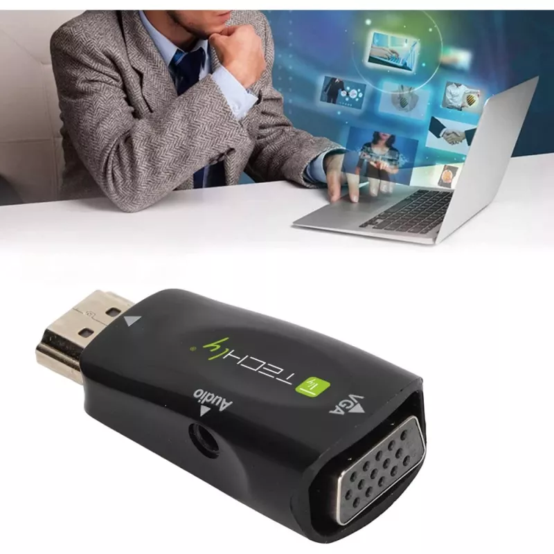 Techly IDATA HDMI-VGA2MABT2 Convertidor de señal de vídeo convertidor de vídeo pasivo 1920 x 1080 píxeles
