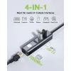 Techly IDATA USB-ETGIGA3AA Docking station/replicador de puertos para portátil con cable USB 3.2 Gen 1 (3.1 Gen 1) Type-A negro, plata