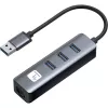 Techly IDATA USB-ETGIGA3AA Docking station/replicador de puertos para portátil con cable USB 3.2 Gen 1 (3.1 Gen 1) Type-A negro, plata