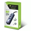 Techly IDATA USB-ETGIGA3CA Docking station/replicador de puertos para portátil con cable USB 3.2 Gen 1 (3.1 Gen 1) Type-A + Type-C negro, plata