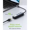 Techly IDATA USB-ETGIGA3CA Docking station/replicador de puertos para portátil con cable USB 3.2 Gen 1 (3.1 Gen 1) Type-A + Type-C negro, plata
