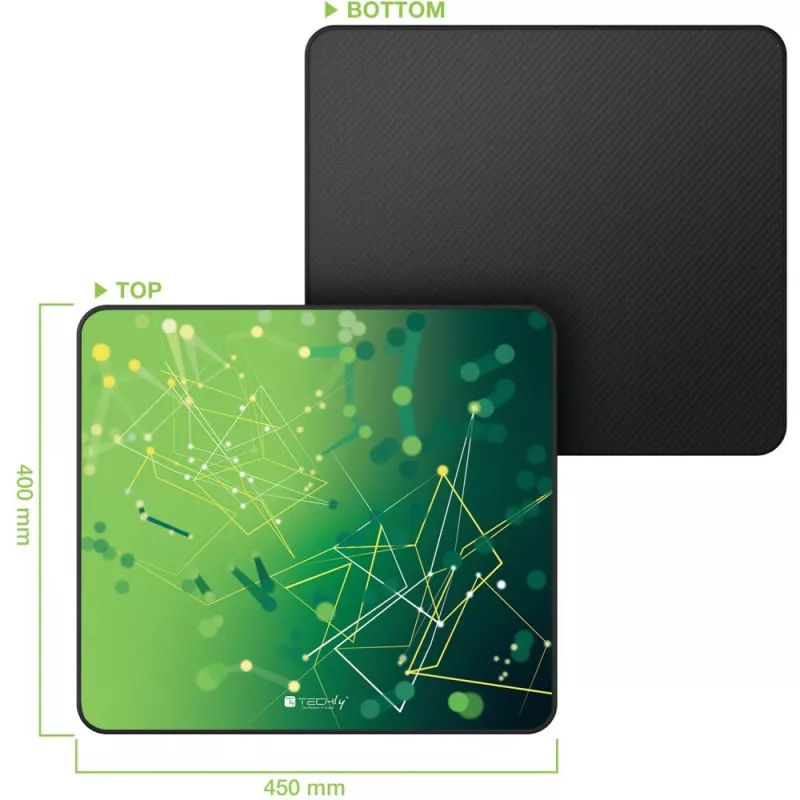 Techly ICA-MP GLASS1 Alfombrilla de ratón para gaming verde