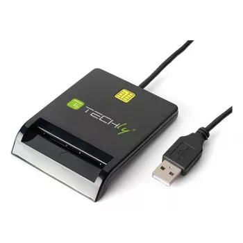 Techly I-CARD CAM-USB2TY2 Lector de tarjetas inteligentes para interior USB USB Type-A negro