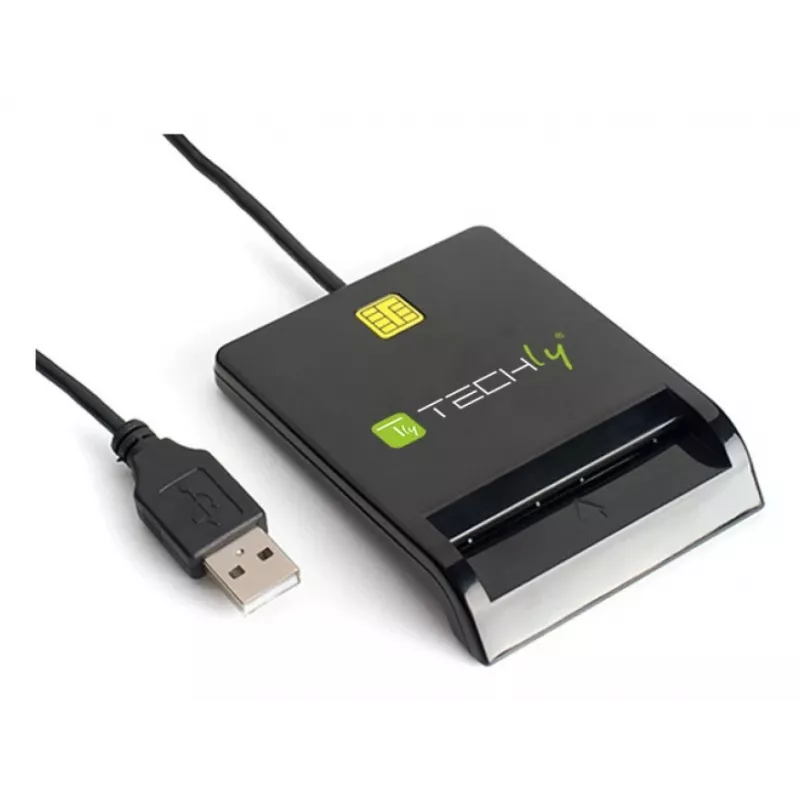 Techly I-CARD CAM-USB2TY2 Lector de tarjetas inteligentes para interior USB USB Type-A negro