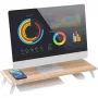 Techly ICA-MS 389 Soporte para monitor de escritorio blanco, madera