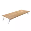 Techly ICA-MS 389 Soporte para monitor de escritorio blanco, madera