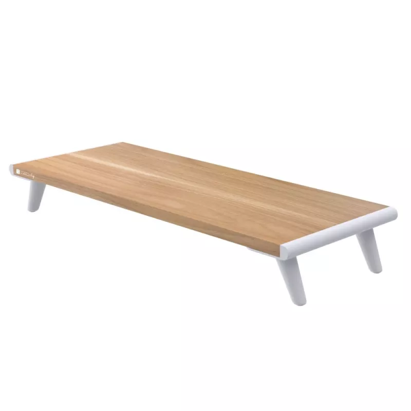 Techly ICA-MS 389 Soporte para monitor de escritorio blanco, madera