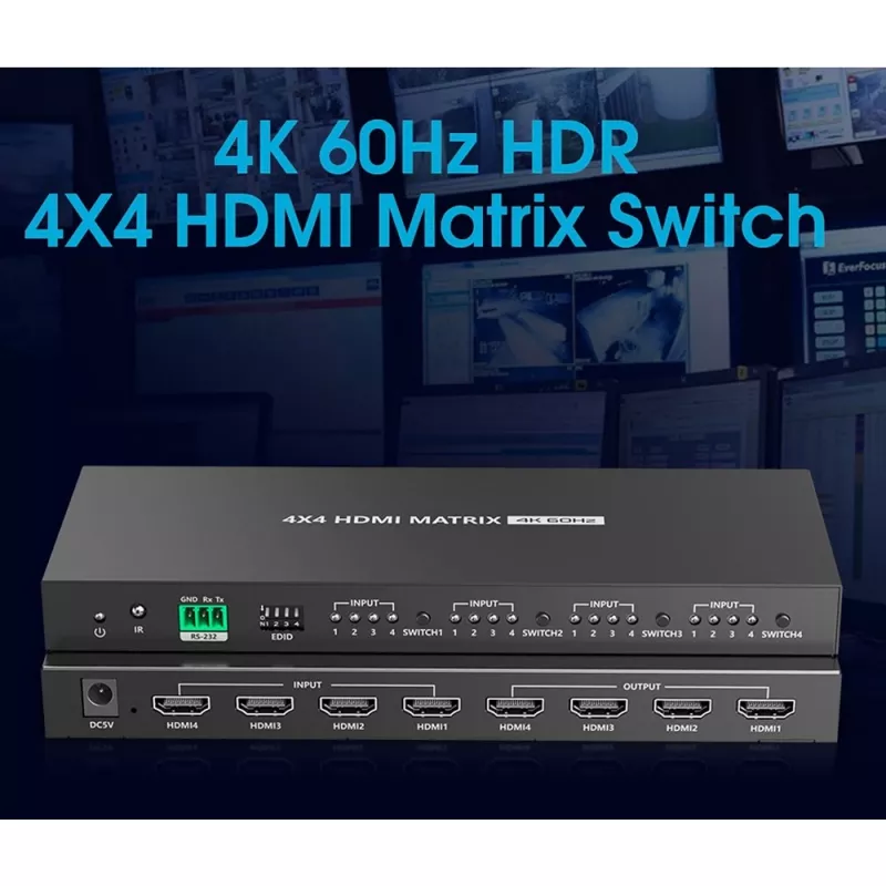 Techly IDATA HDMI-MX44 Conmutador matriz AV matriz AV 4 W