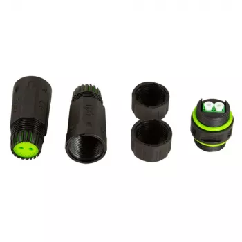 Techly Conector de fibra óptica LC dúplex impermeable IP68 con dos prensaestopas