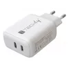 Techly IPW-USB-2C35W Cargador para dispositivos móviles portátil, smartphone, tablet blanco AC interior carga rápida