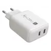 Techly IPW-USB-2C35W Cargador para dispositivos móviles portátil, smartphone, tablet blanco AC interior carga rápida