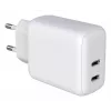 Techly IPW-USB-2C35W Cargador para dispositivos móviles portátil, smartphone, tablet blanco AC interior carga rápida