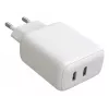 Techly IPW-USB-2C35W Cargador para dispositivos móviles portátil, smartphone, tablet blanco AC interior carga rápida