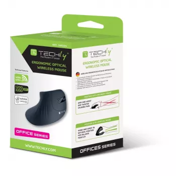 Techly IM 1100-VM-B Ratón médico para diestros RF inalámbrico óptico 3200 DPI