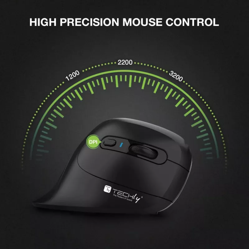Techly IM 1100-VM-B Ratón médico para diestros RF inalámbrico óptico 3200 DPI