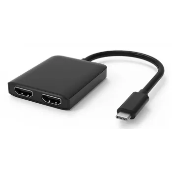 Techly IADAP USBC-HDMI2T4K Adaptador de cable de vídeo 0,15 m USB Type-C 2 x HDMI negro