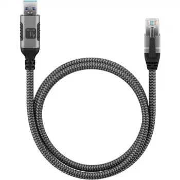 Techly ICOC-U3A-RJ45-020 Cable adaptador de USB 3.0 Type-A a Gigabit Ethernet, 2 m, negro/plata