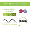 Techly ICOC-U3A-RJ45-020 Cable adaptador de USB 3.0 Type-A a Gigabit Ethernet, 2 m, negro/plata