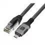 Techly ICOC U3C-RJ45-020 Cable de red plateado, negro 2 m Cat6 F/UTP (FTP)