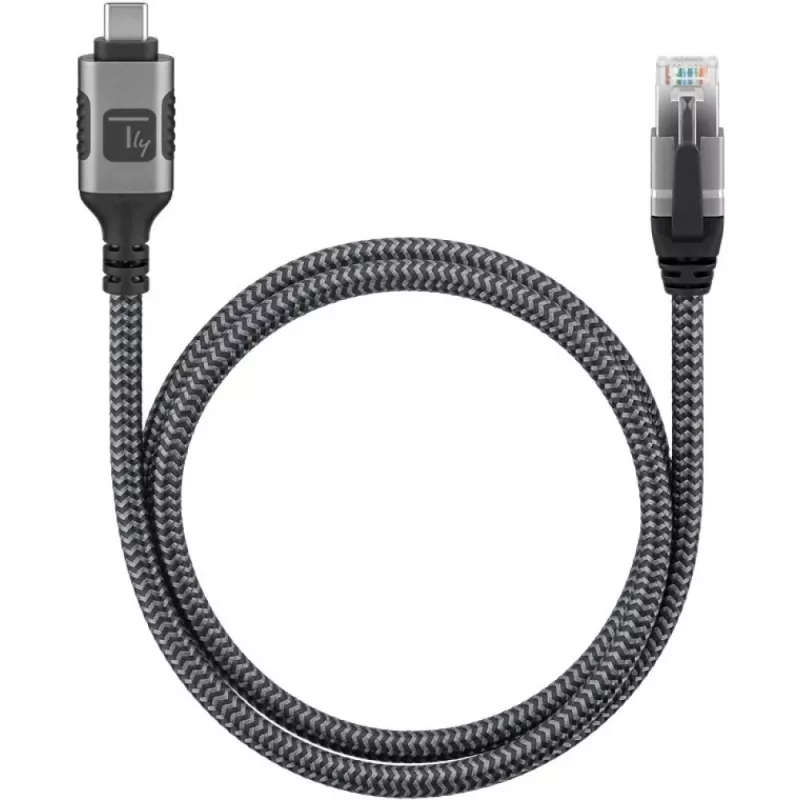 Techly ICOC U3C-RJ45-020 Cable de red plateado, negro 2 m Cat6 F/UTP (FTP)