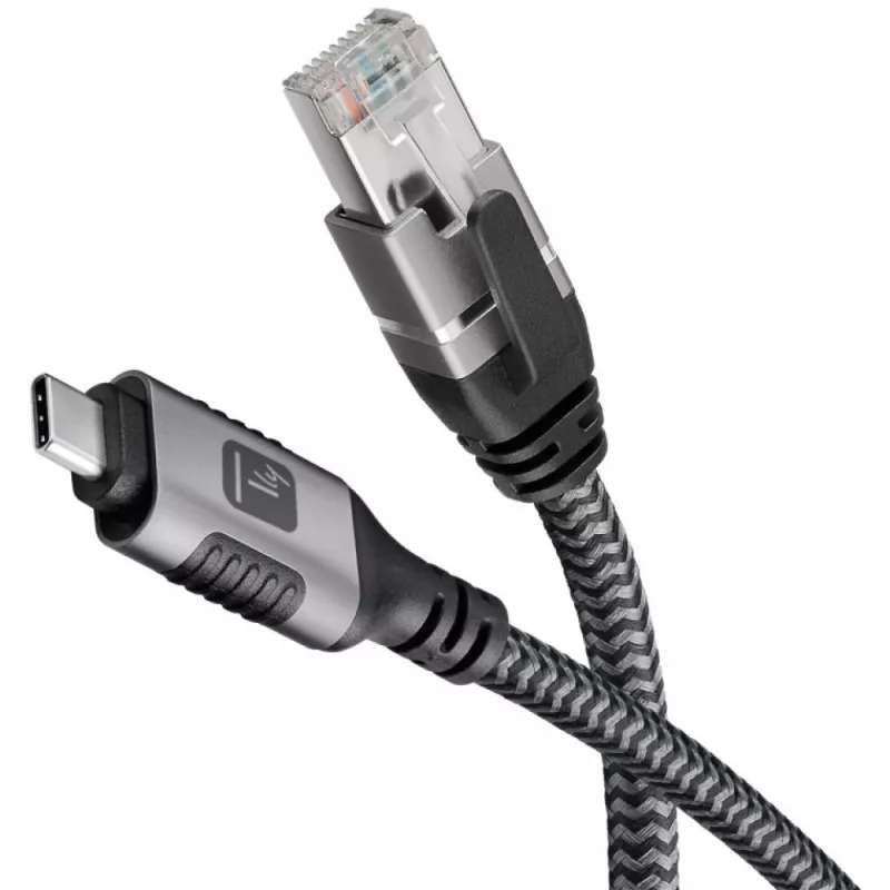 Techly ICOC U3C-RJ45-020 Cable de red plateado, negro 2 m Cat6 F/UTP (FTP)