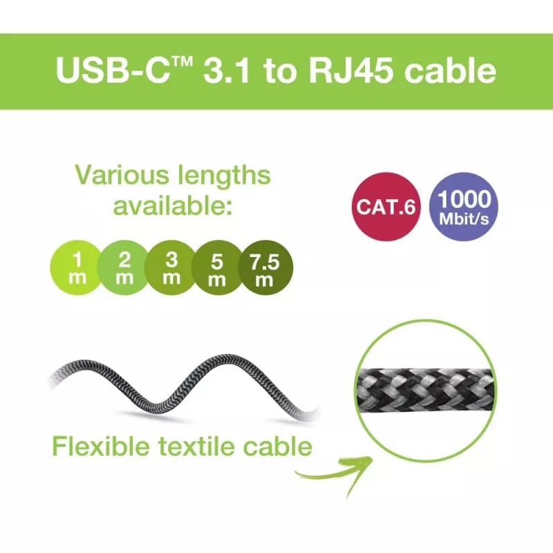 Techly ICOC U3C-RJ45-020 Cable de red plateado, negro 2 m Cat6 F/UTP (FTP)