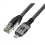Techly ICOC-U3C-RJ45-050 Cable adaptador de USB 3.2 Type-C a Gigabit Ethernet, 5 m, negro/plata