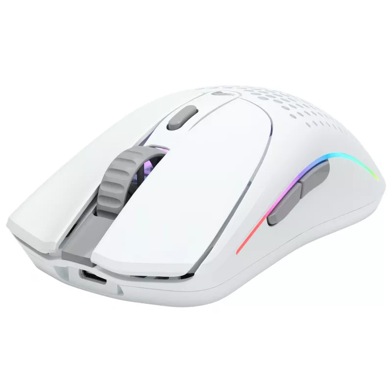 Glorious Gaming Glorious Model O Wireless 2 – Blanco mate, Diestro, Láser, RF inalámbrico + USB Type-C, 26000 DPI, 1 ms, Blanco