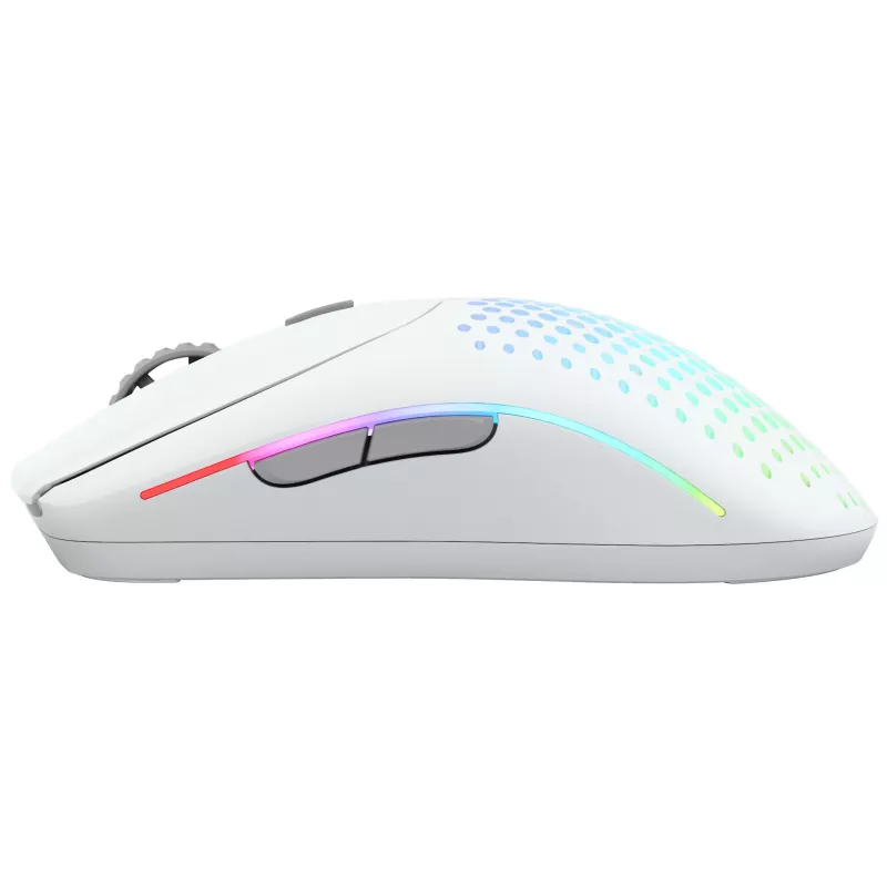 Glorious Gaming Glorious Model O Wireless 2 – Blanco mate, Diestro, Láser, RF inalámbrico + USB Type-C, 26000 DPI, 1 ms, Blanco