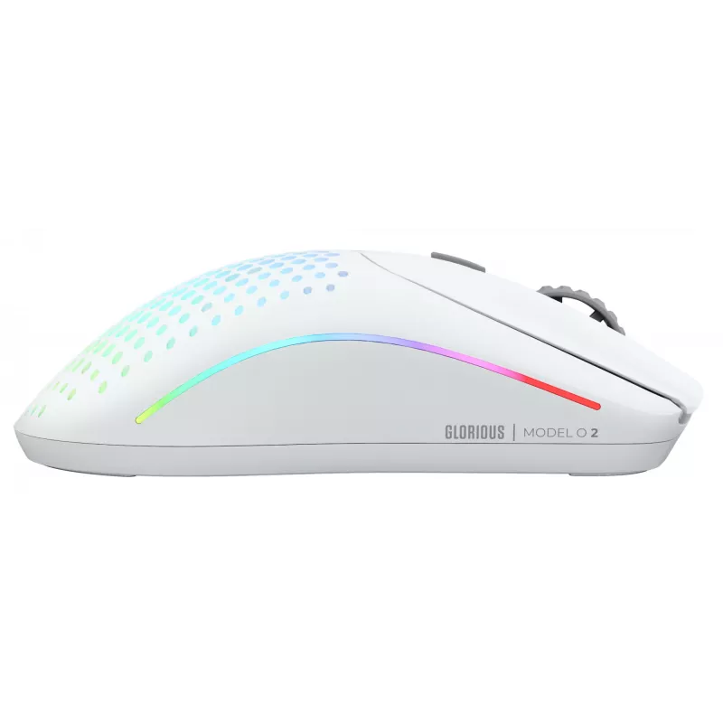 Glorious Gaming Glorious Model O Wireless 2 – Blanco mate, Diestro, Láser, RF inalámbrico + USB Type-C, 26000 DPI, 1 ms, Blanco