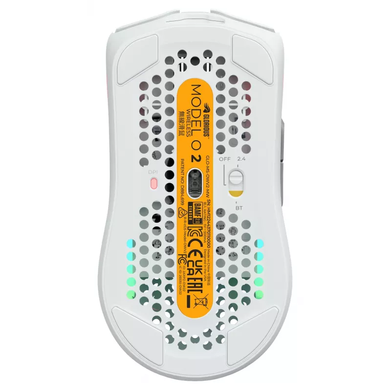Glorious Gaming Glorious Model O Wireless 2 – Blanco mate, Diestro, Láser, RF inalámbrico + USB Type-C, 26000 DPI, 1 ms, Blanco