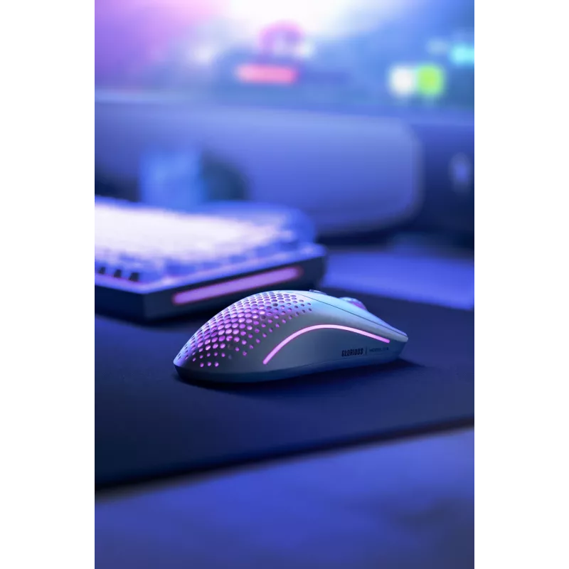 Glorious Gaming Glorious Model O Wireless 2 – Blanco mate, Diestro, Láser, RF inalámbrico + USB Type-C, 26000 DPI, 1 ms, Blanco