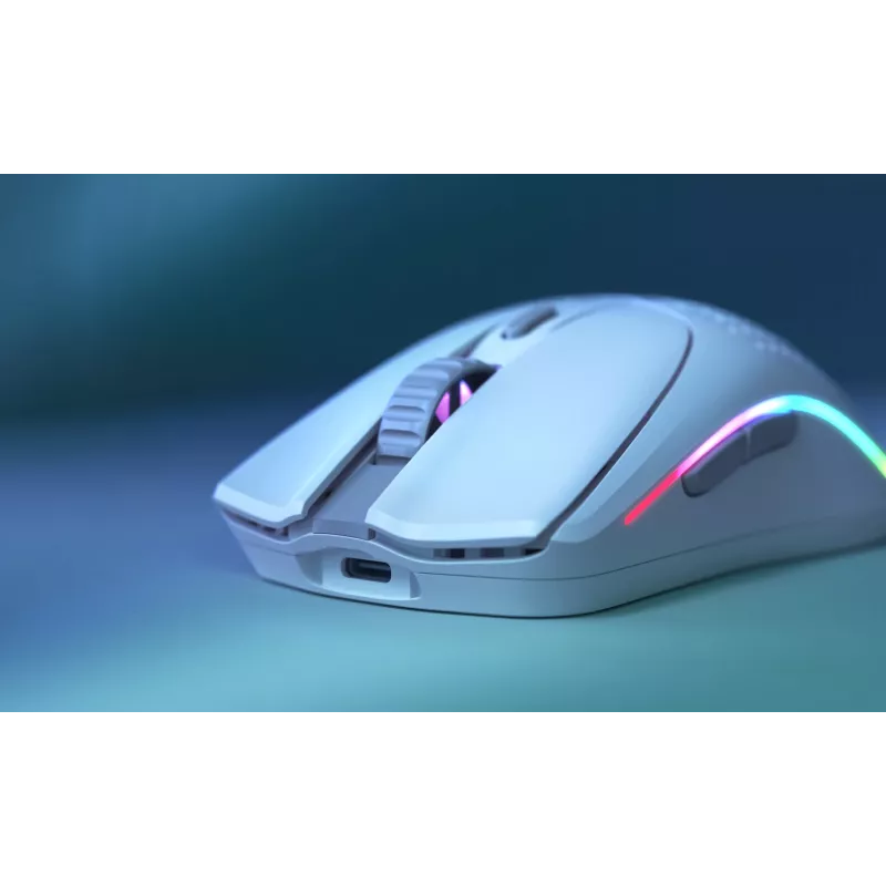 Glorious Gaming Glorious Model O Wireless 2 – Blanco mate, Diestro, Láser, RF inalámbrico + USB Type-C, 26000 DPI, 1 ms, Blanco