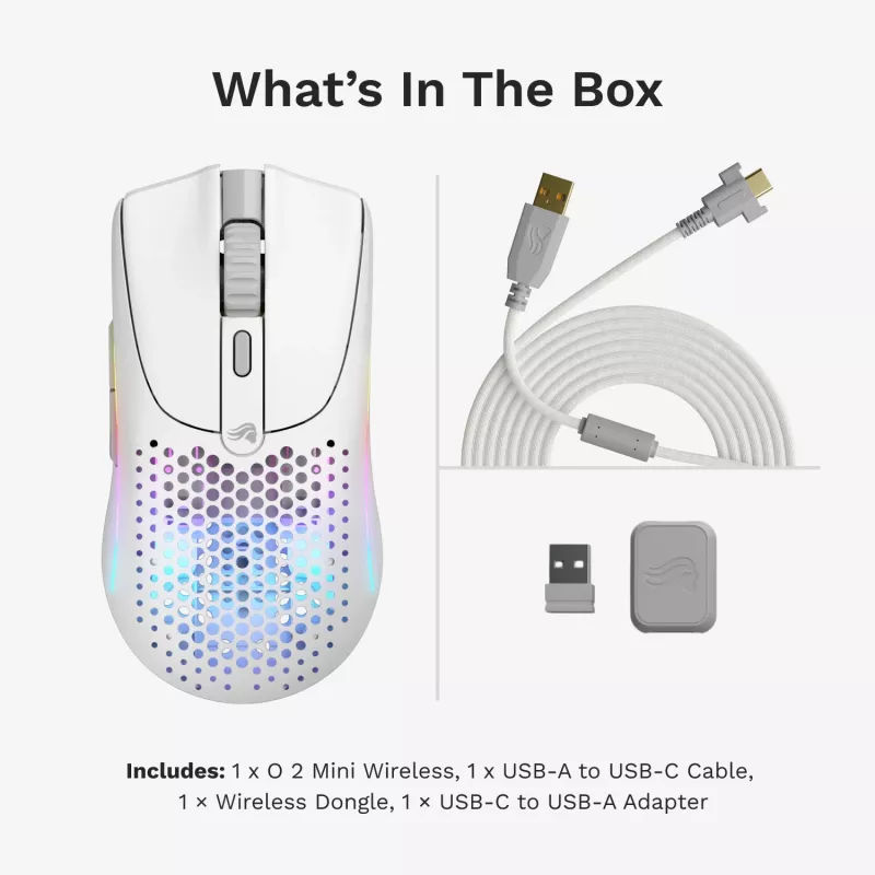Glorious Gaming Glorious Model O 2 Mini Wireless - Blanco mate