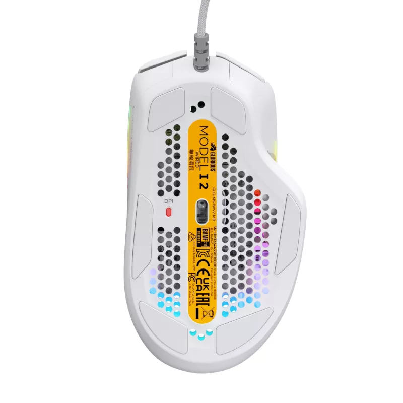 Glorious Gaming Glorious Model I2 Wired – Blanco, Diestro, Óptico, USB Type-A, 26000 DPI, Blanco