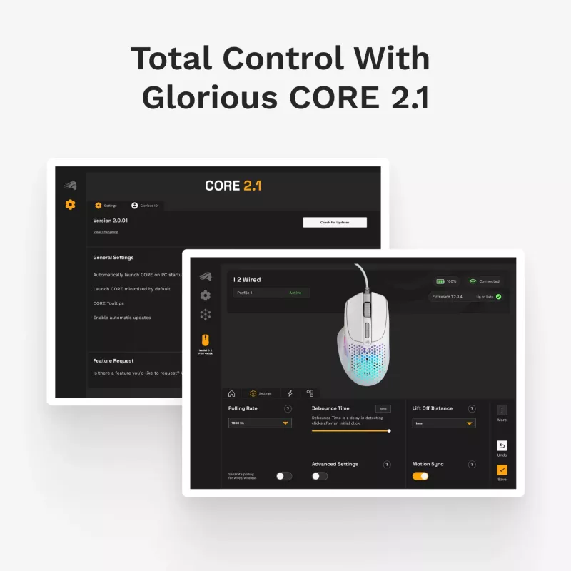 Glorious Gaming Glorious Model I2 Wired – Blanco, Diestro, Óptico, USB Type-A, 26000 DPI, Blanco