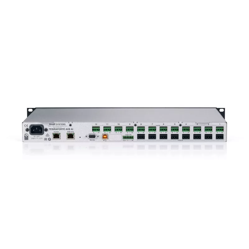 Biamp Tesira FORTÉ AVB AI, 8000 Ω, 207 Ω, Negro, Metálico, 1U, OLED, 20 - 20000 Hz