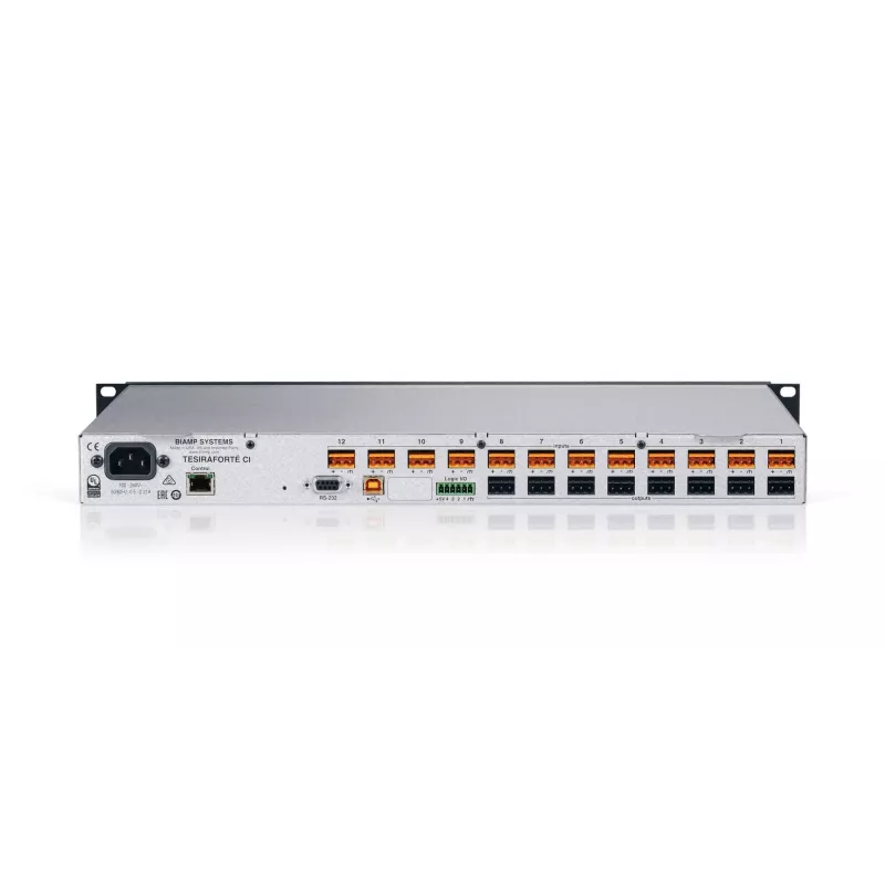 Biamp Tesira FORTÉ CI, 8000 Ω, 207 Ω, Negro, Metálico, 1U, OLED, 20 - 20000 Hz