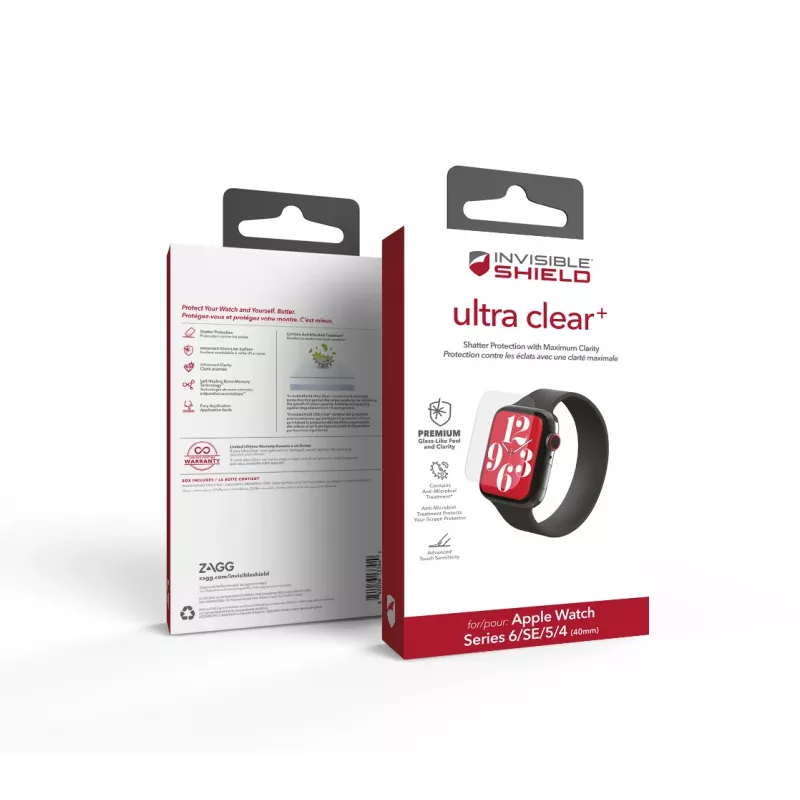 ZAGG InvisibleShield Ultra Clear+ Apple Watch Series 4/5/6/SE 40mm protección de pantalla