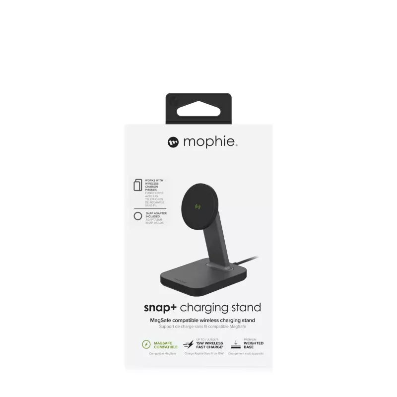 mophie UNV WRLS-snap+ stand-negro-ROC-EU, interior, AC, carga inalámbrica, negro
