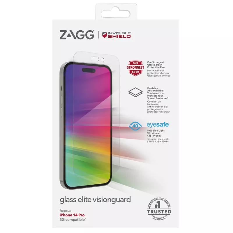 InvisibleShield Glass Elite VG AM Apple iPhone 14 Pro Case Friendly protector de pantalla
