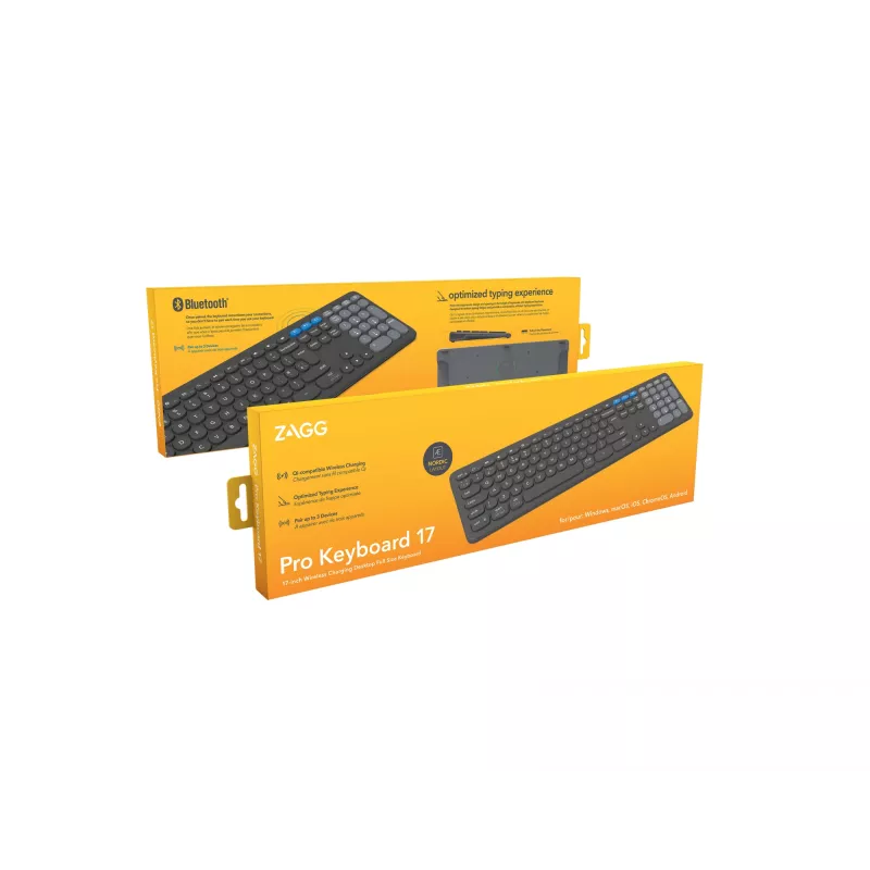 ZAGG Pro 17 teclado universal Bluetooth QWERTY nórdico negro