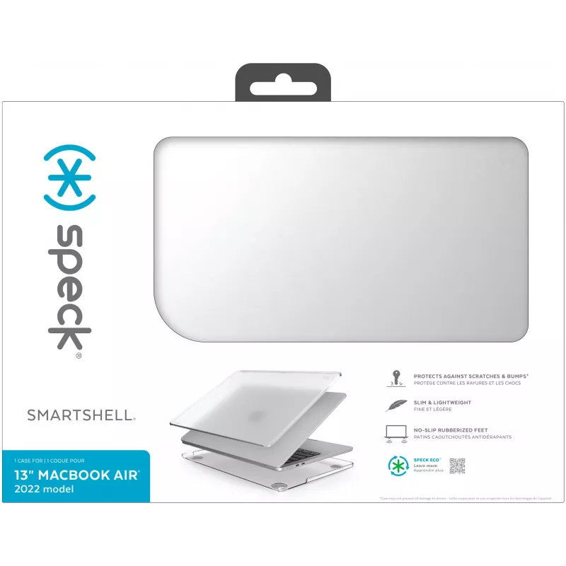 Speck SmartShell Macbook Air 13 M2 (2022) Clear, funda rígida, 33 cm (13
